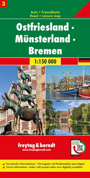 Online bestellen: Wegenkaart - landkaart 03 Ostfriesland - Münsterland - Bremen | Freytag & Berndt