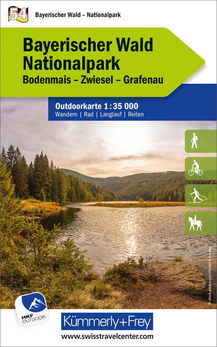 Online bestellen: Wandelkaart 54 Outdoorkarte Bayerischer Wald - Beierse Woud | Kümmerly & Frey