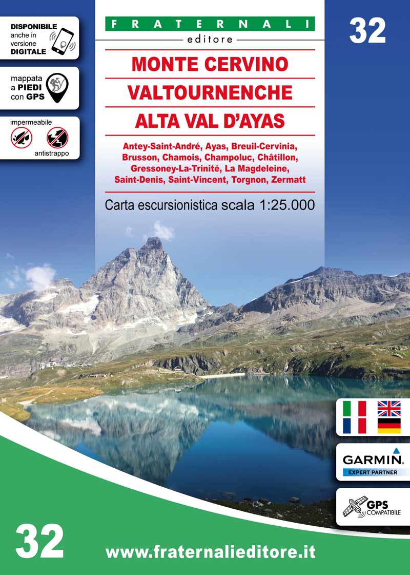 Wandelkaart 32 Monte Cervino, Valtourneche, Alta Val d'Ayas | Fraternali Editore