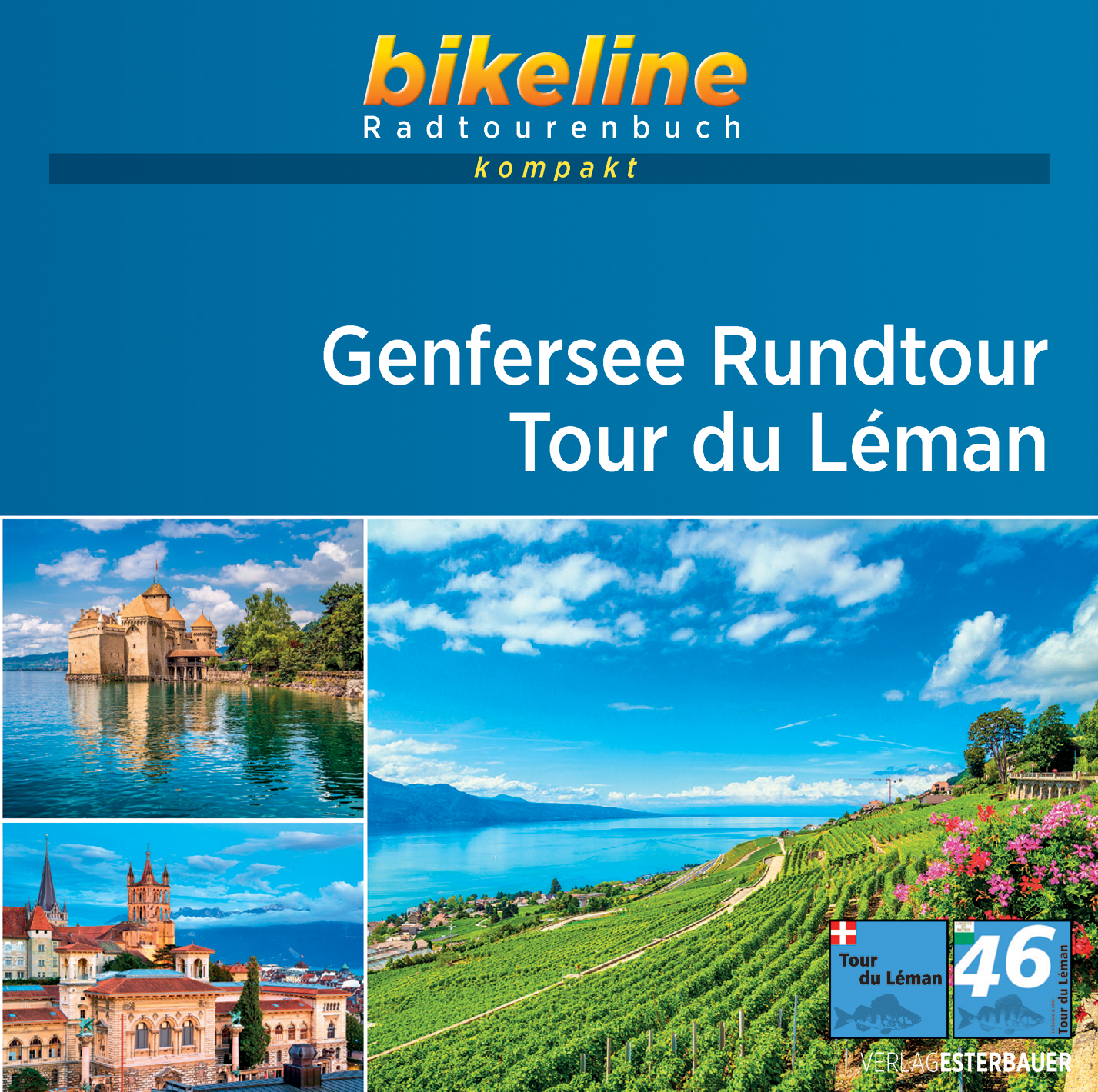 Online bestellen: Fietsgids Bikeline Radtourenbuch kompakt Genfersee Rundtour - Tour du Leman - Meer van Geneve | Esterbauer