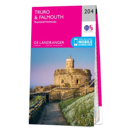 Online bestellen: Wandelkaart - Topografische kaart 204 Landranger Truro & Falmouth, Roseland Peninsula | Ordnance Survey