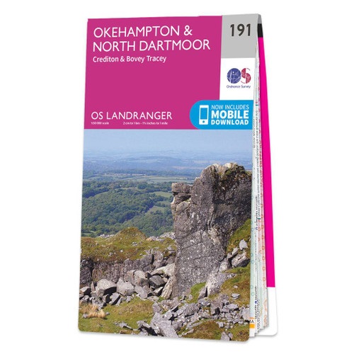 Online bestellen: Wandelkaart - Topografische kaart 191 Landranger Okehampton & North Dartmoor | Ordnance Survey