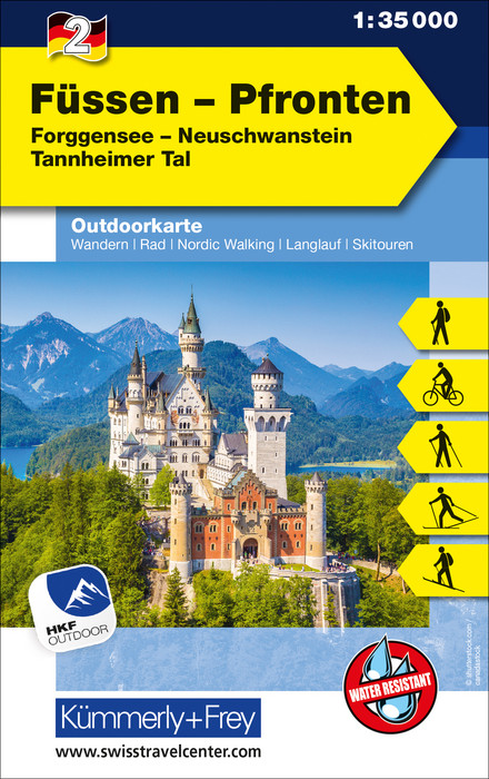 Online bestellen: Wandelkaart 2 Outdoorkarte Füssen - Pfronten | Kümmerly & Frey