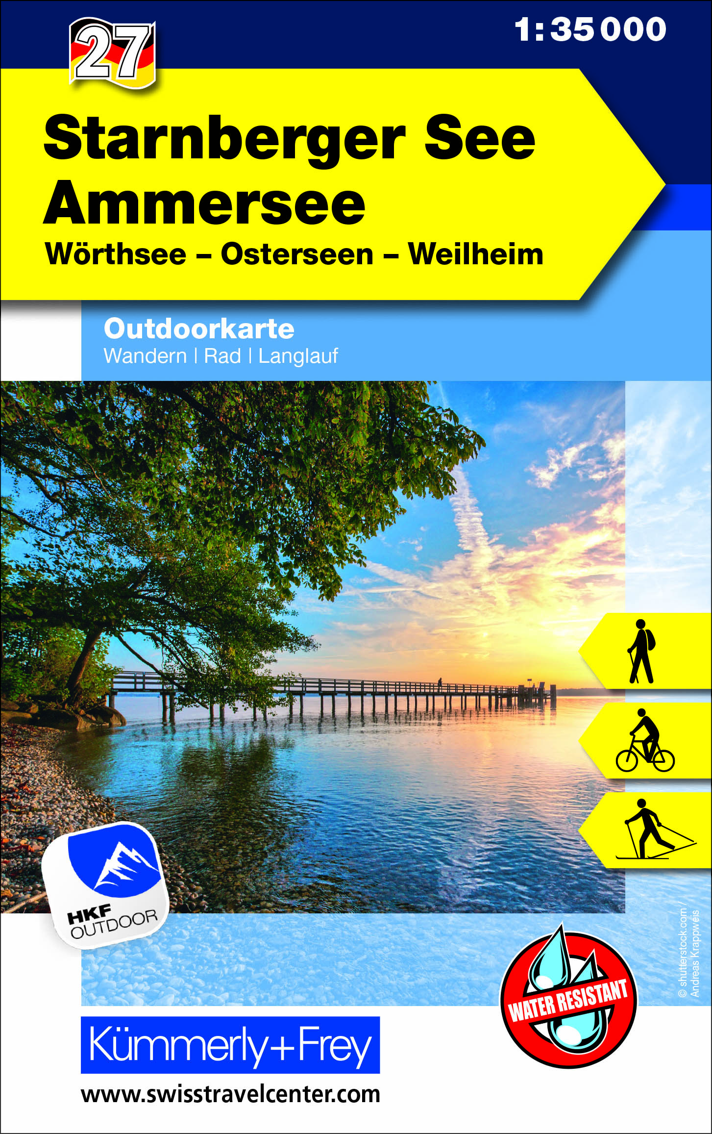 Online bestellen: Wandelkaart 27 Outdoorkarte Starnberger See - Ammersee | Kümmerly & Frey