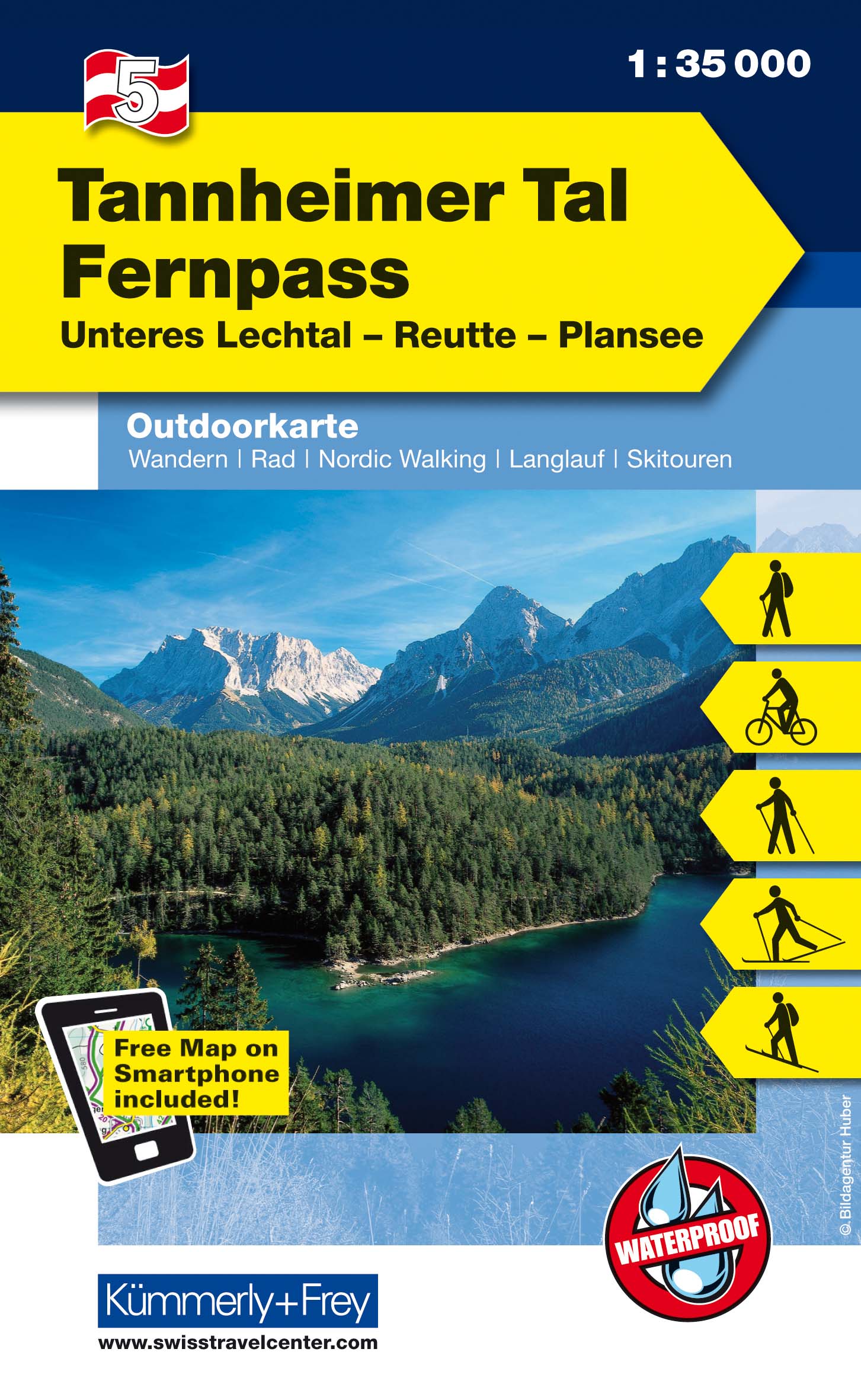 Online bestellen: Wandelkaart 5 Outdoorkarte AT Tannheimer Tal - Fernpass | Kümmerly & Frey