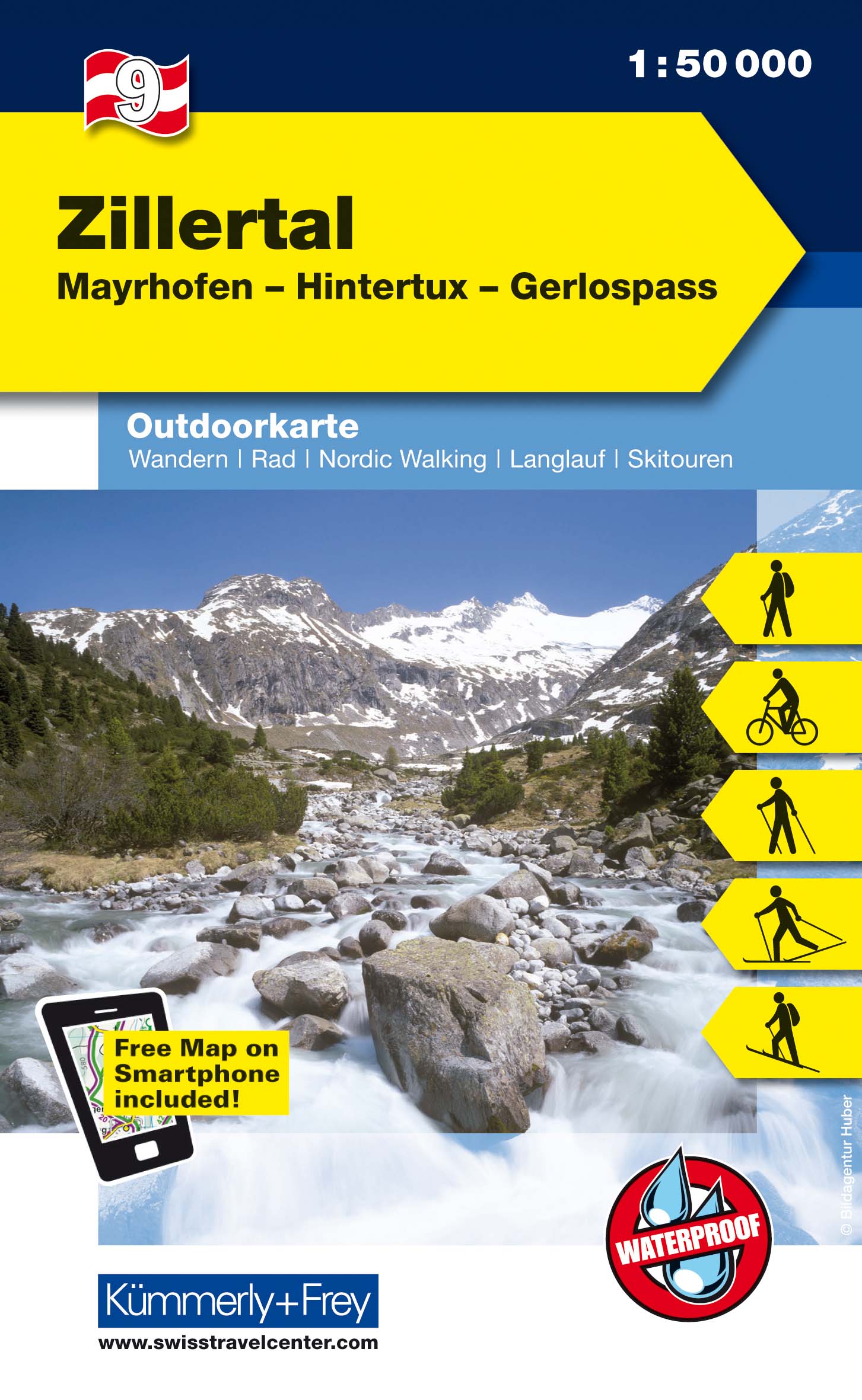 Online bestellen: Wandelkaart 9 Outdoorkarte AT Zillertal | Kümmerly & Frey