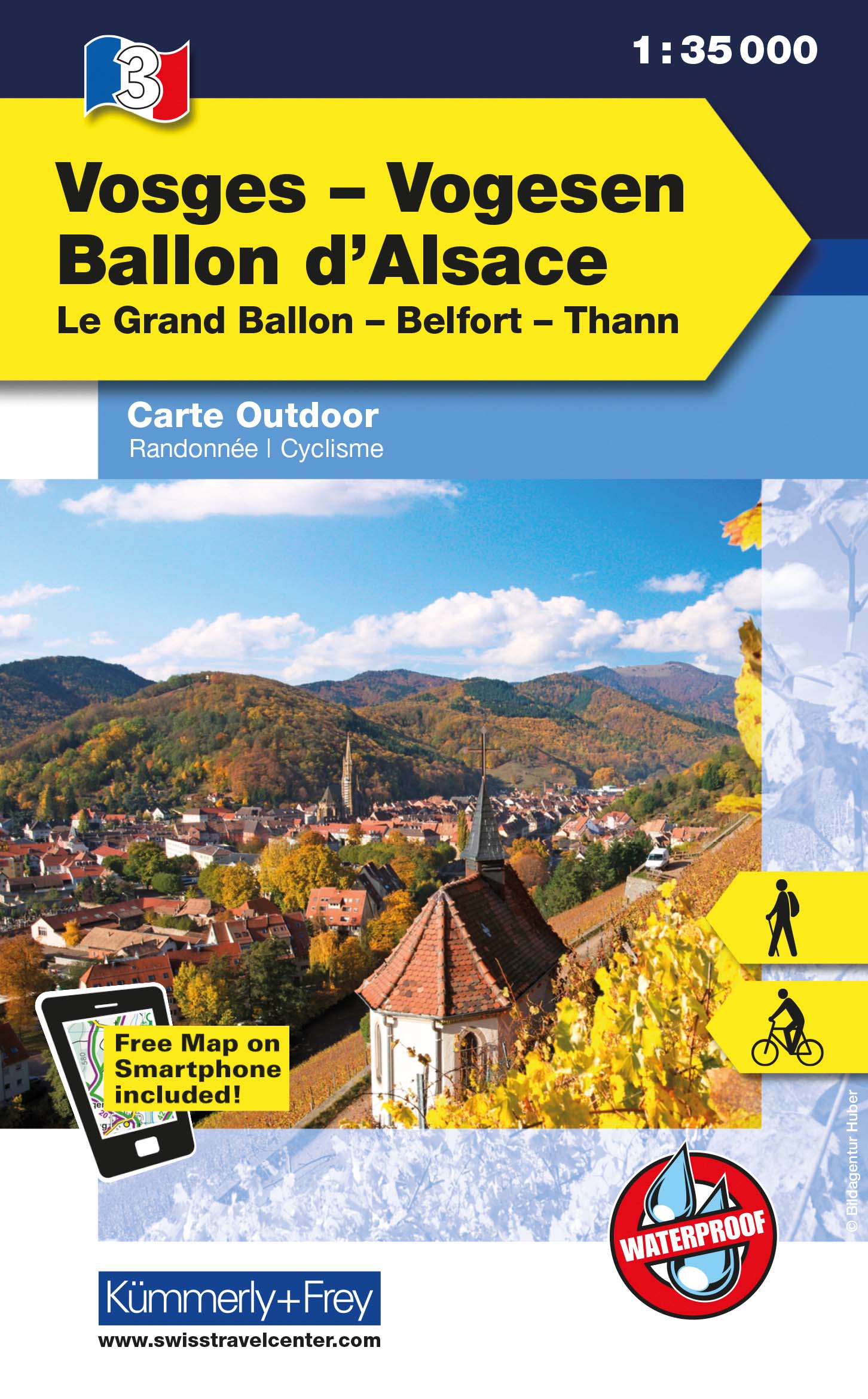 Online bestellen: Wandelkaart 3 Outdoorkarte FR Vogesen - Ballon d'Alsace - Vogezen | Kümmerly & Frey