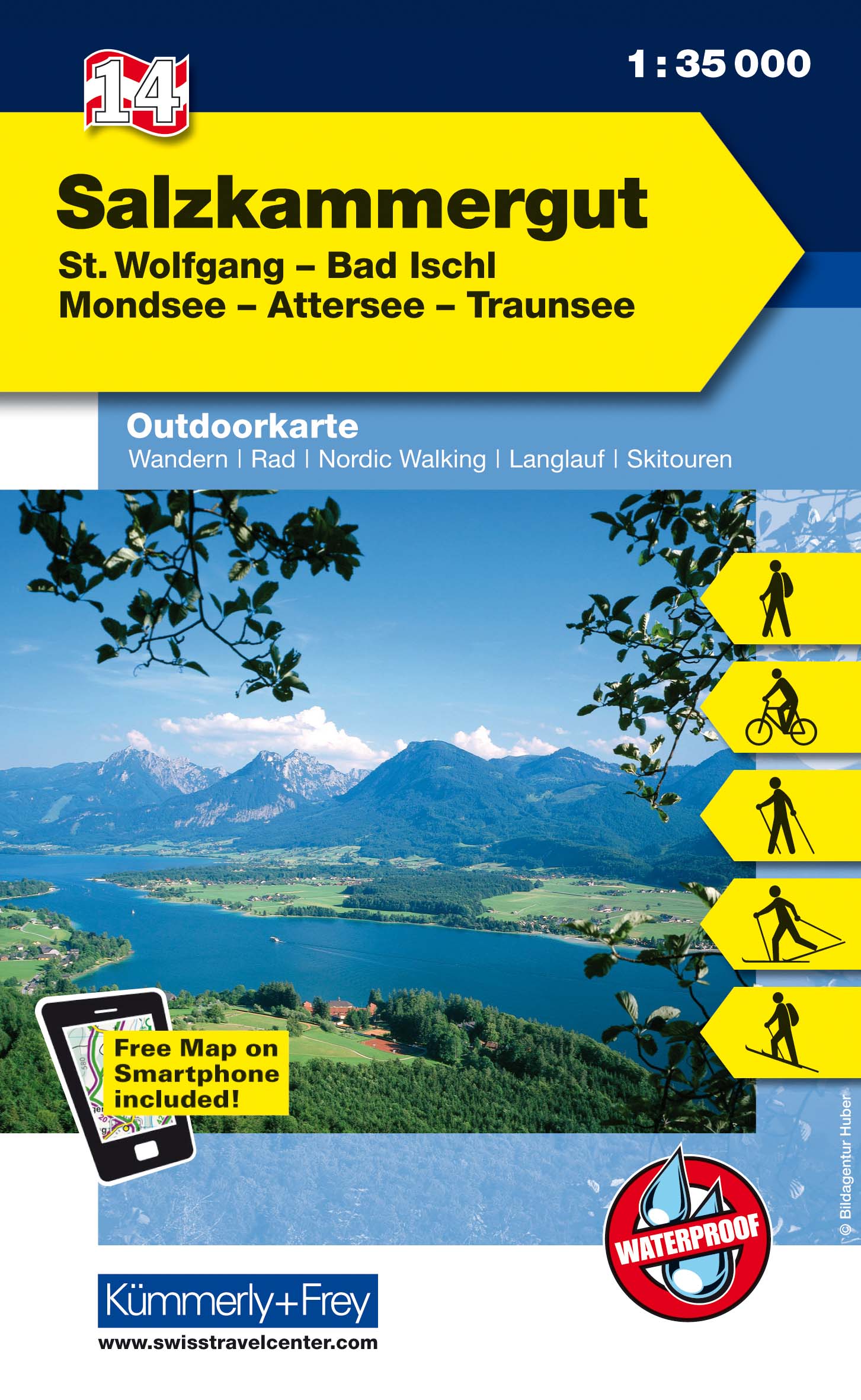 Online bestellen: Wandelkaart 14 Outdoorkarte AT Salzkammergut | Kümmerly & Frey