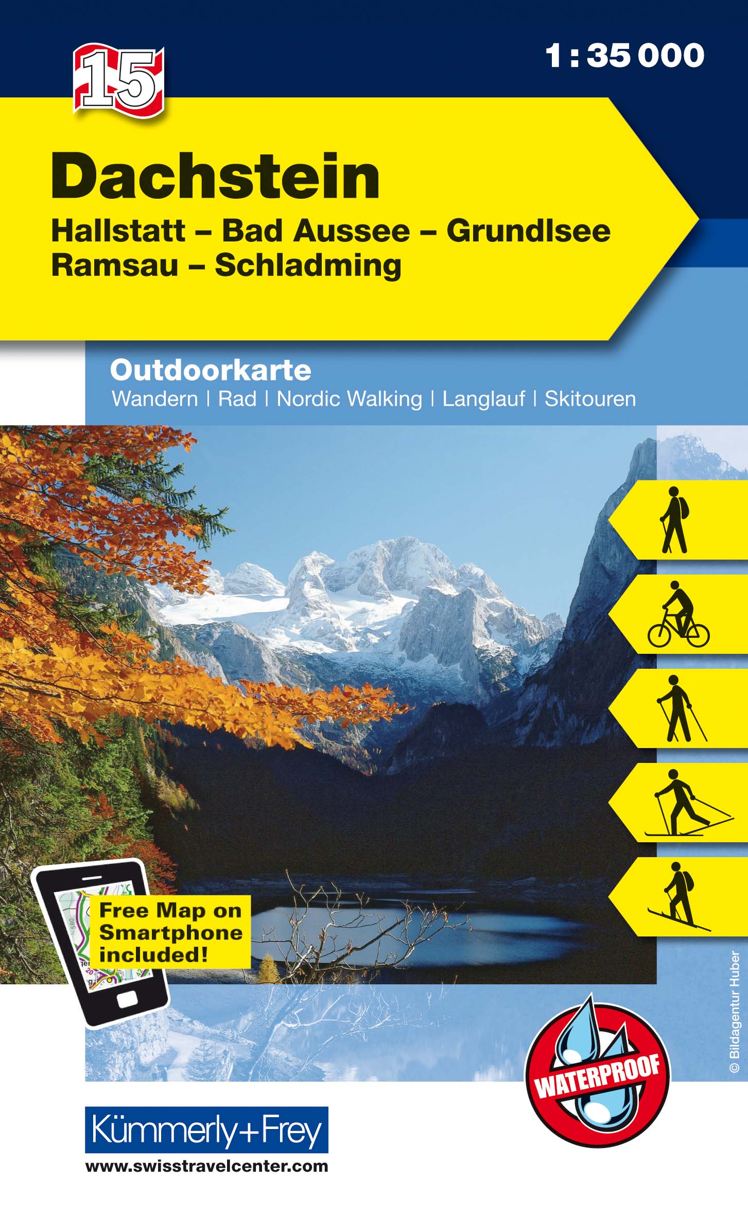 Online bestellen: Wandelkaart 15 Outdoorkarte AT Dachstein | Kümmerly & Frey