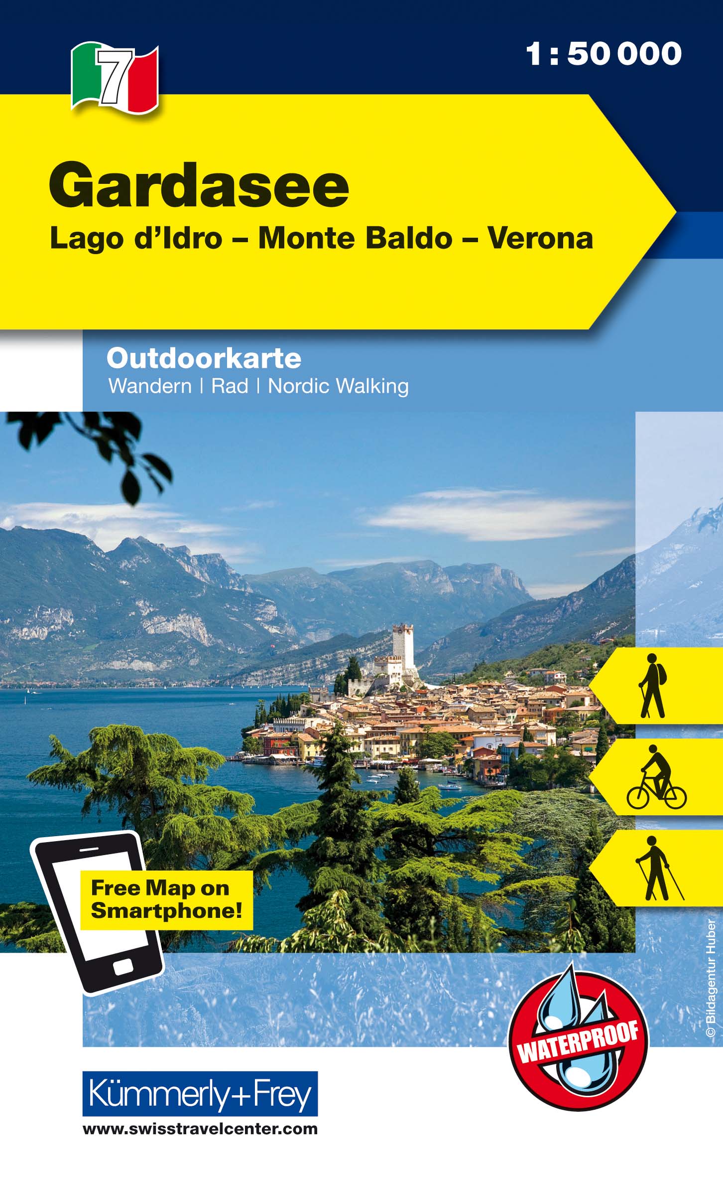 Online bestellen: Wandelkaart - Fietskaart 7 Outdoorkarte IT Gardasee - Gardameer | Kümmerly & Frey