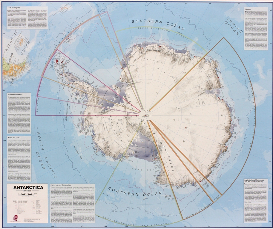 Wandkaart Antarctica - Zuidpoo…