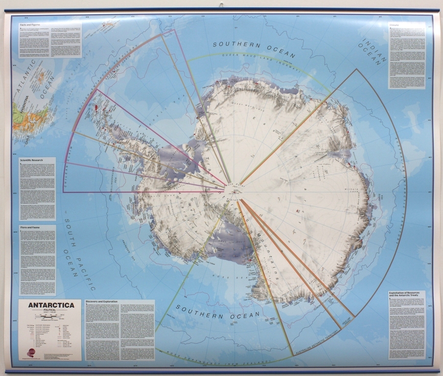 Online bestellen: Wandkaart Antarctica - Zuidpool, 120 x 100 cm | Maps International
