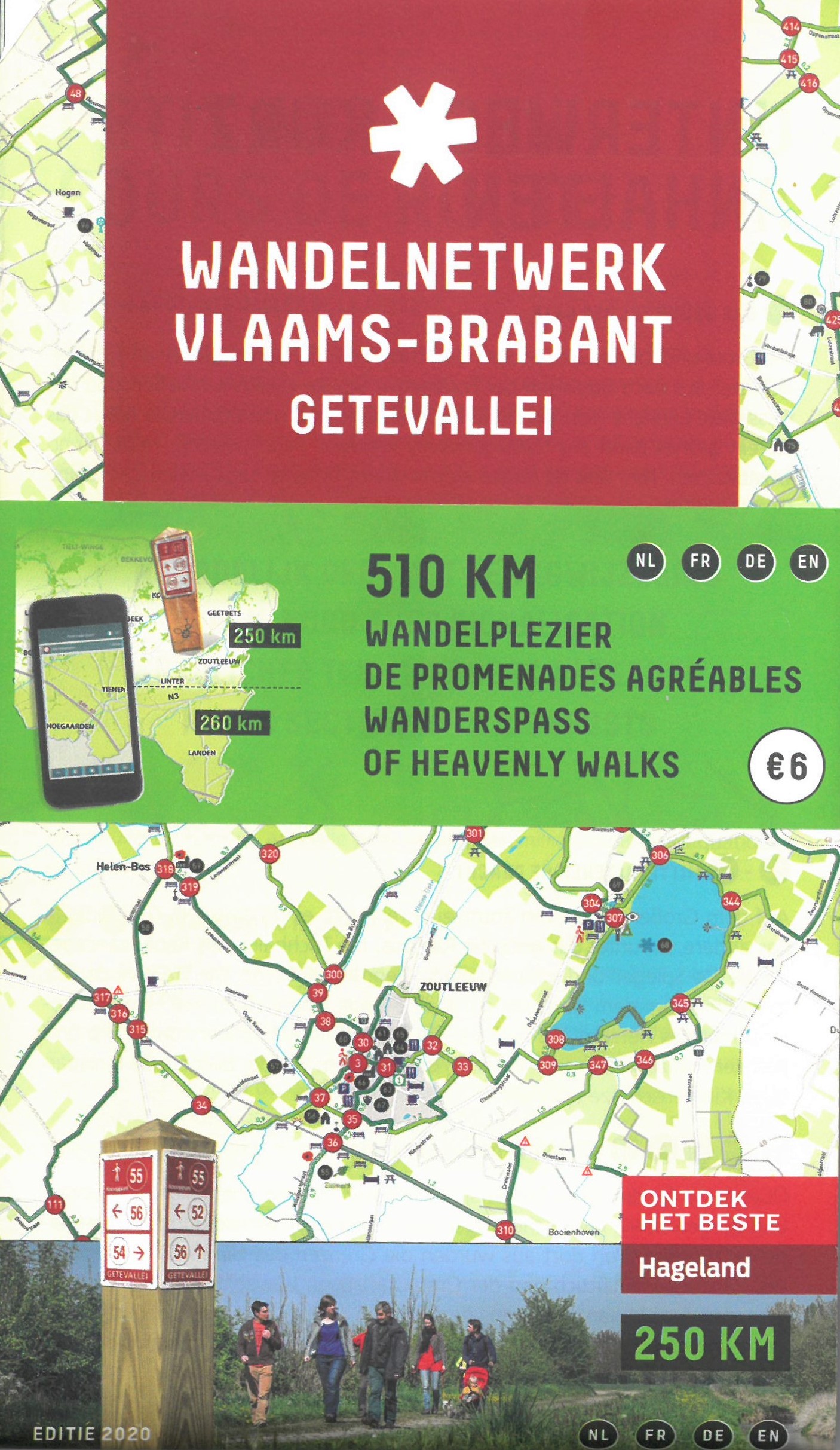 Online bestellen: Wandelknooppuntenkaart Wandelnetwerk BE Getevallei - Hageland | Toerisme Vlaams-Brabant