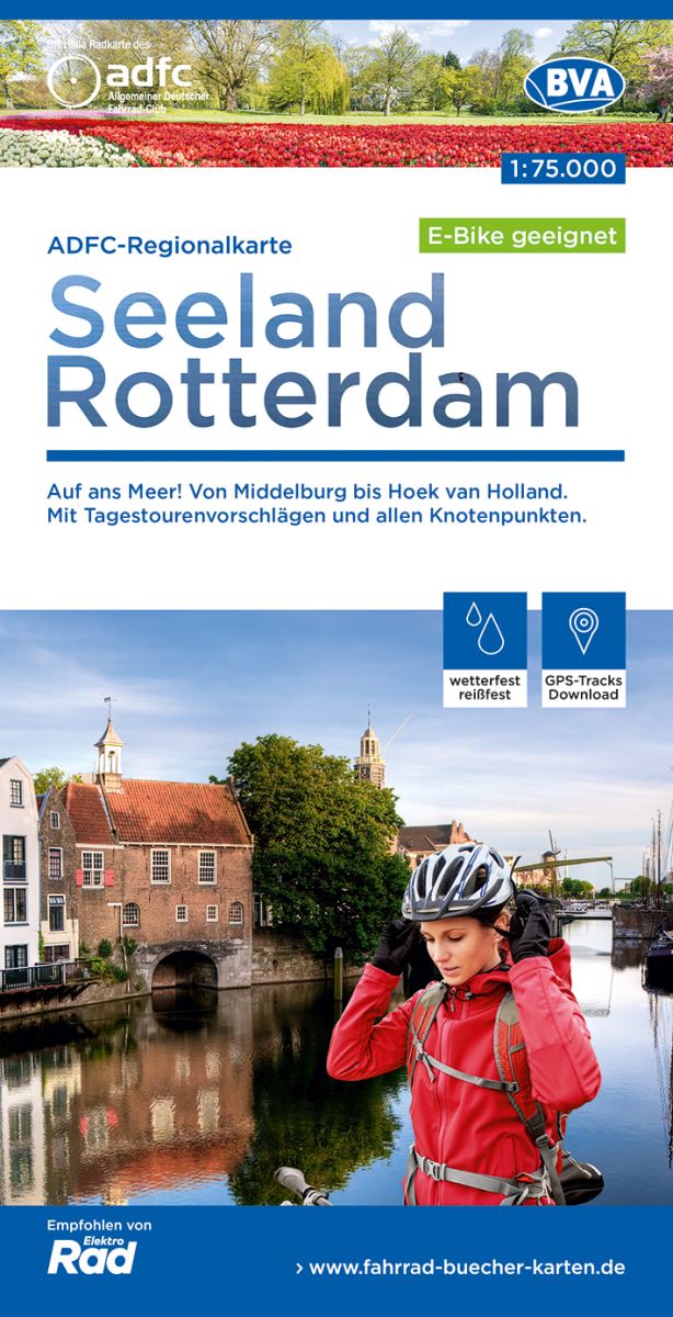 Online bestellen: Fietskaart ADFC Regionalkarte Seeland - Rotterdam - Zeeland | BVA BikeMedia