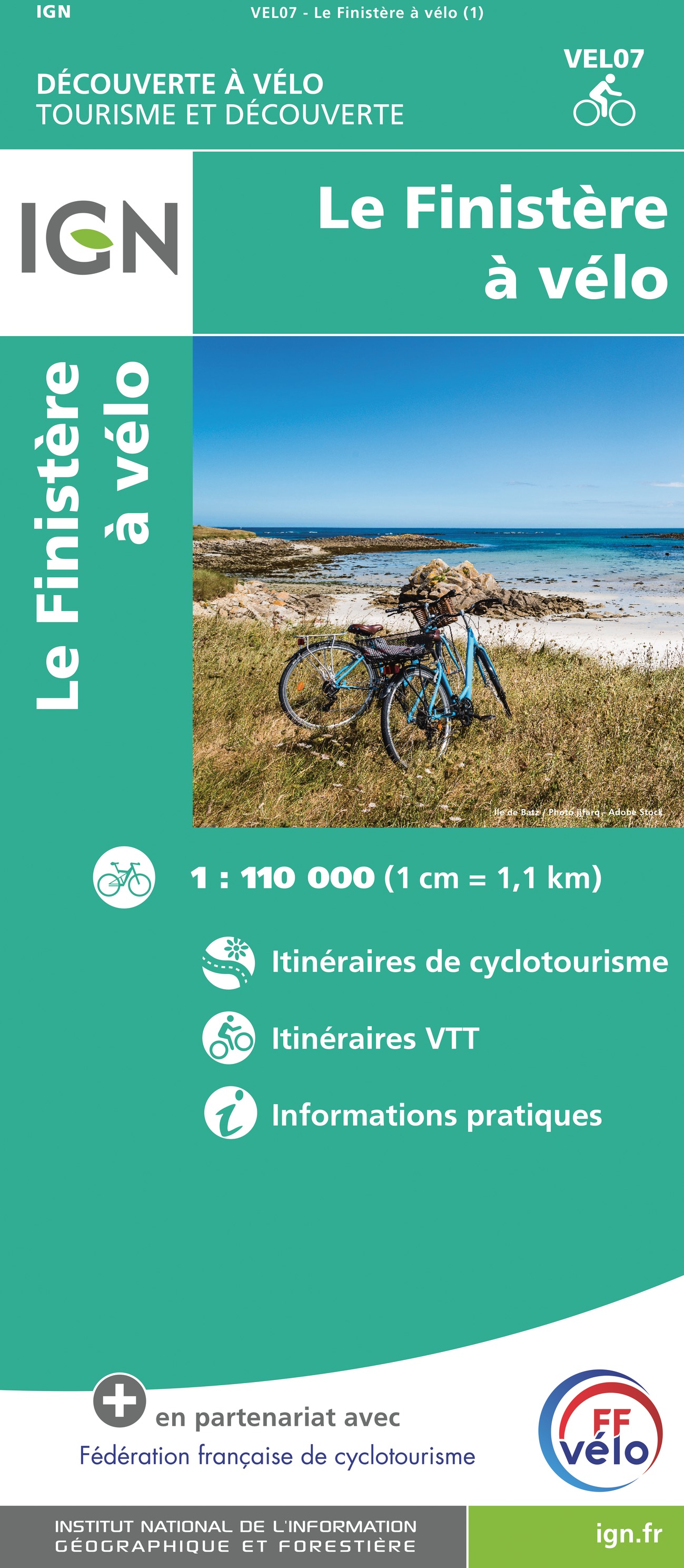 Online bestellen: Fietskaart 7 Velo Finistere a Velo - Finistere by Bike - Bretagne | IGN - Institut Géographique National