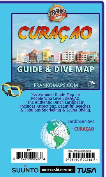 Online bestellen: Waterkaart Curaçao Guide & Dive Map | Franko Maps