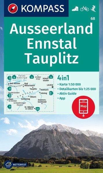 Wandelkaart 68 Ausseerland - Ennstal - Tauplitz | Kompass