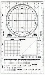Kaarthoekmeter Planzeiger hulpmiddel voor oriënteren met topografische kaarten | Alpenverein
