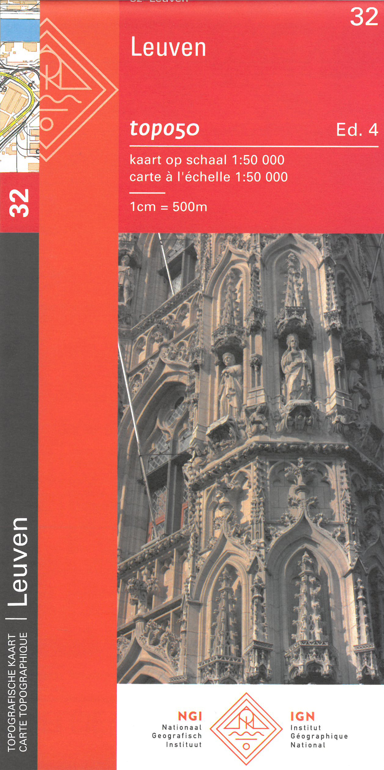 Online bestellen: Topografische kaart - Wandelkaart 32 Topo50 Leuven | NGI - Nationaal Geografisch Instituut