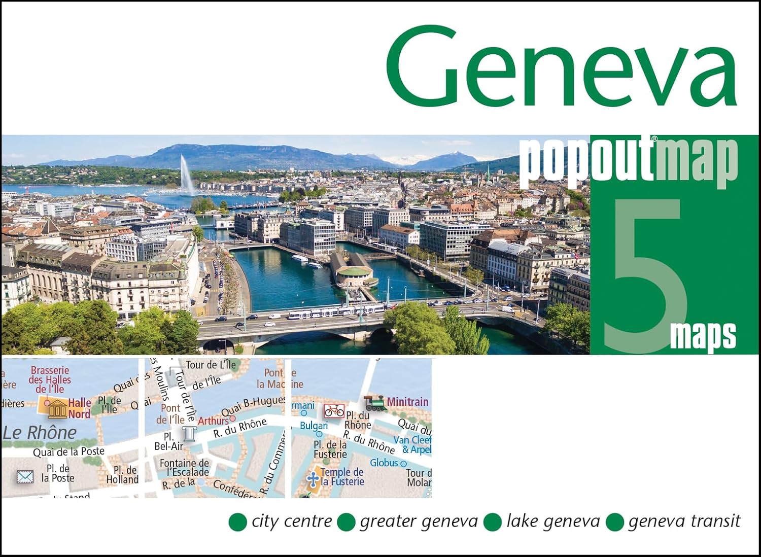 Online bestellen: Stadsplattegrond Popout Map Geneva - Geneve | Compass Maps