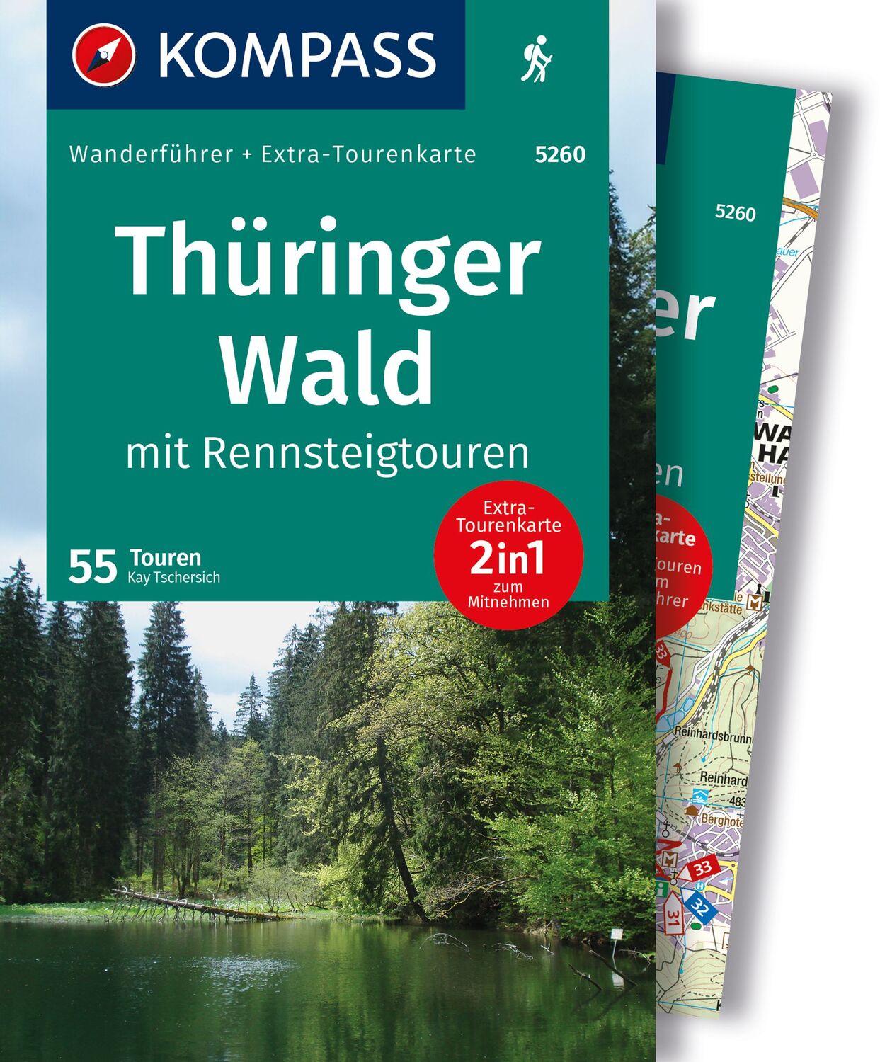 Online bestellen: Wandelgids 5260 Wanderführer Thüringer Wald mit Rennsteigtouren | Kompass