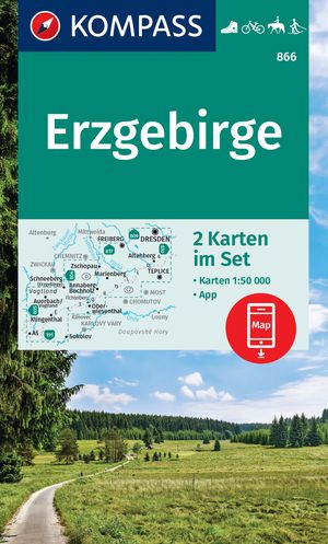 Online bestellen: Wandelkaart 866 Erzgebirge | Kompass