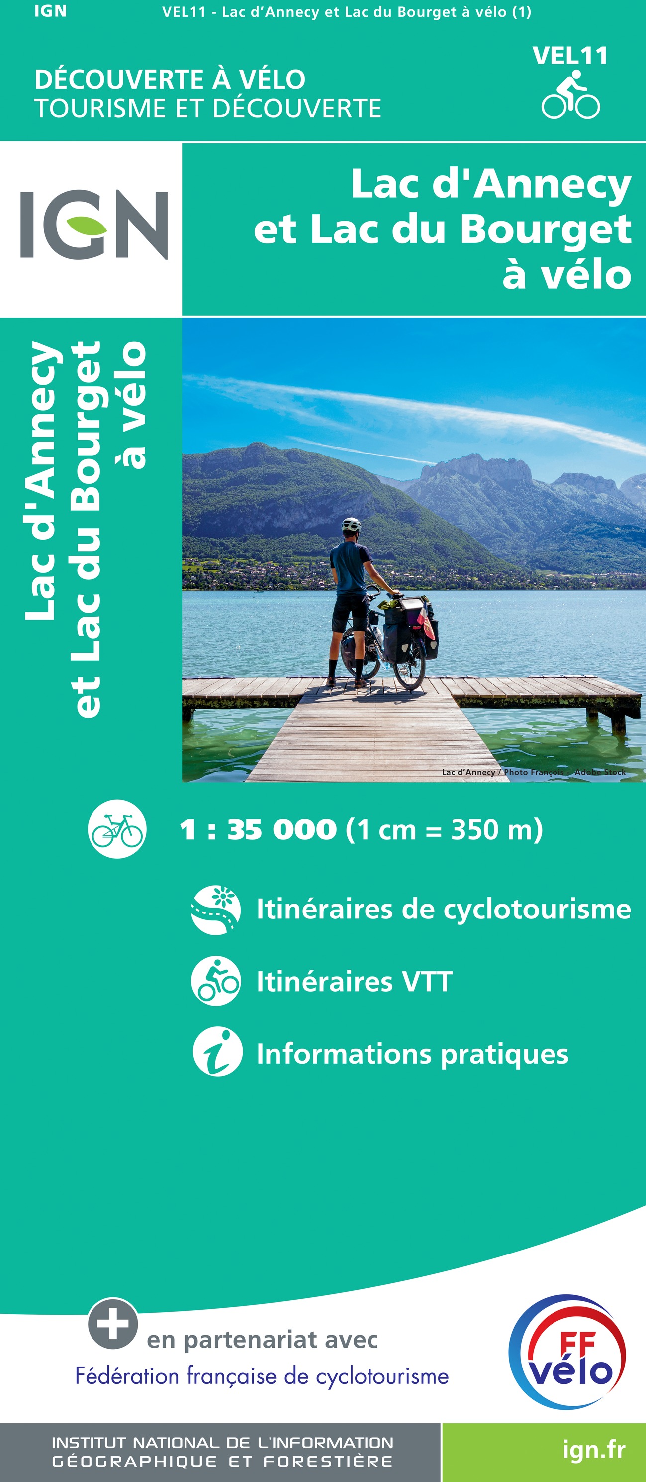 Online bestellen: Fietskaart 11 Velo Lac d'Annecy - Lac du Bourget a velo - by bike | IGN - Institut Géographique National