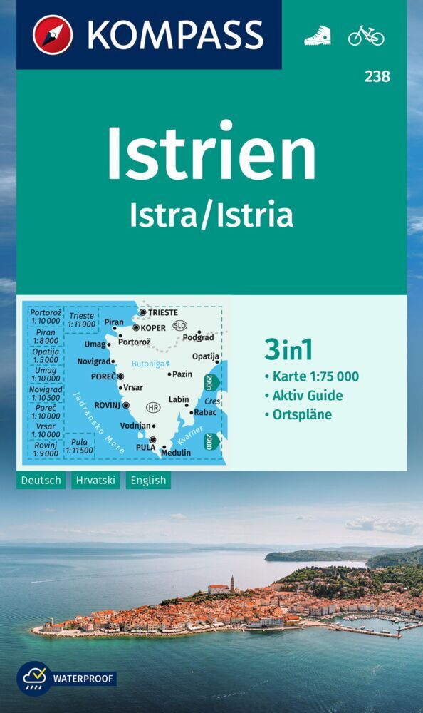 Online bestellen: Wandelkaart 238 Istrien - Istrië | Kompass