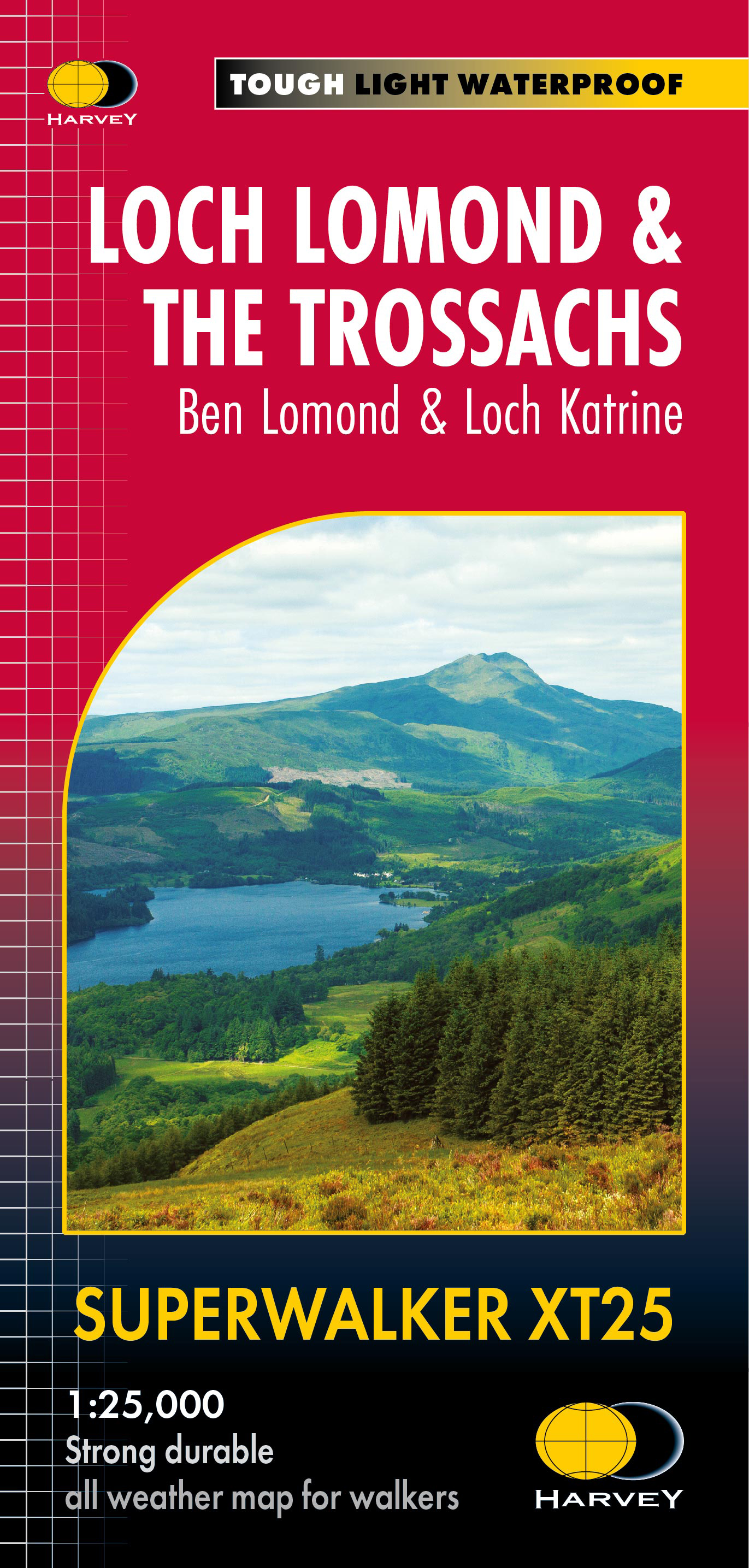 Online bestellen: Wandelkaart Loch Lomond & The Trossachs | Harvey Maps