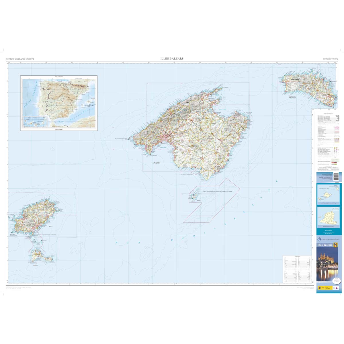 Online bestellen: Wegenkaart - landkaart Mapa Provincial Illes Balears - Balearen | CNIG - Instituto Geográfico Nacional