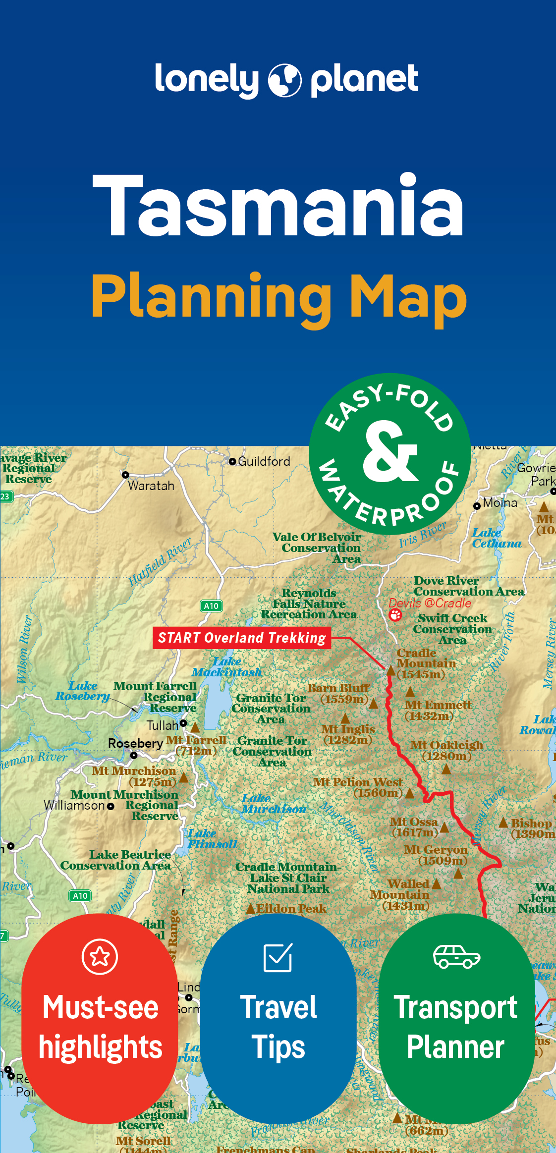 Online bestellen: Wegenkaart - landkaart Planning Map Tasmania | Lonely Planet