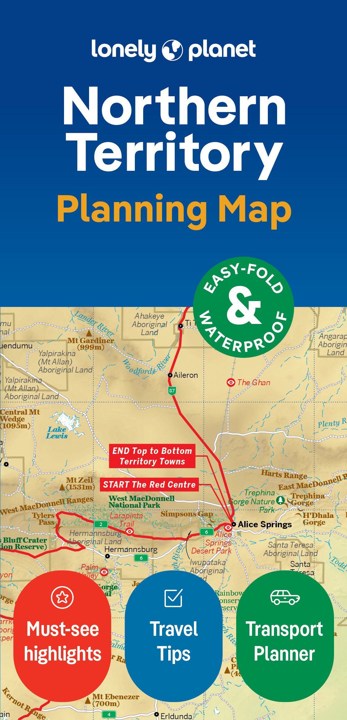 Online bestellen: Wegenkaart - landkaart Planning Map Northern Territory | Lonely Planet