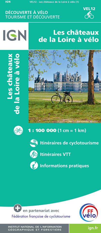 Online bestellen: Fietskaart VEL12 Velo Les chateaux de la Loire a Velo | IGN - Institut Géographique National