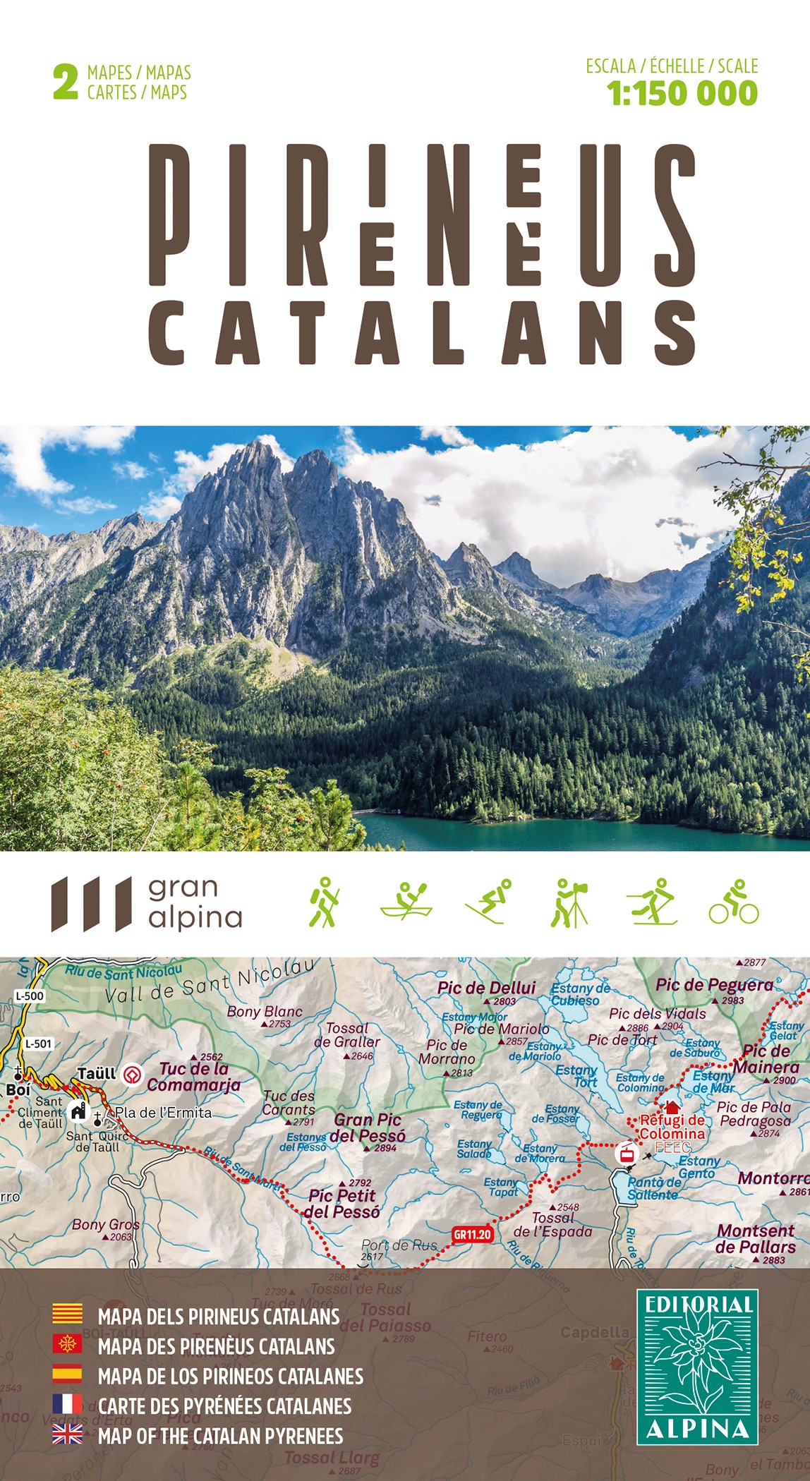 Online bestellen: Wegenkaart - landkaart - Fietskaart Pireneus Catalans - Catalaanse Pyreneeen | Editorial Alpina