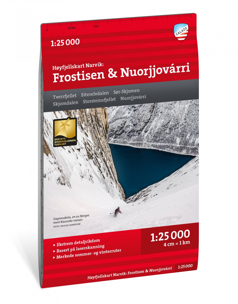 Online bestellen: Wandelkaart Hoyfjellskart Narvik: Frostisen - Nuorjjovárri | Noorwegen | Calazo