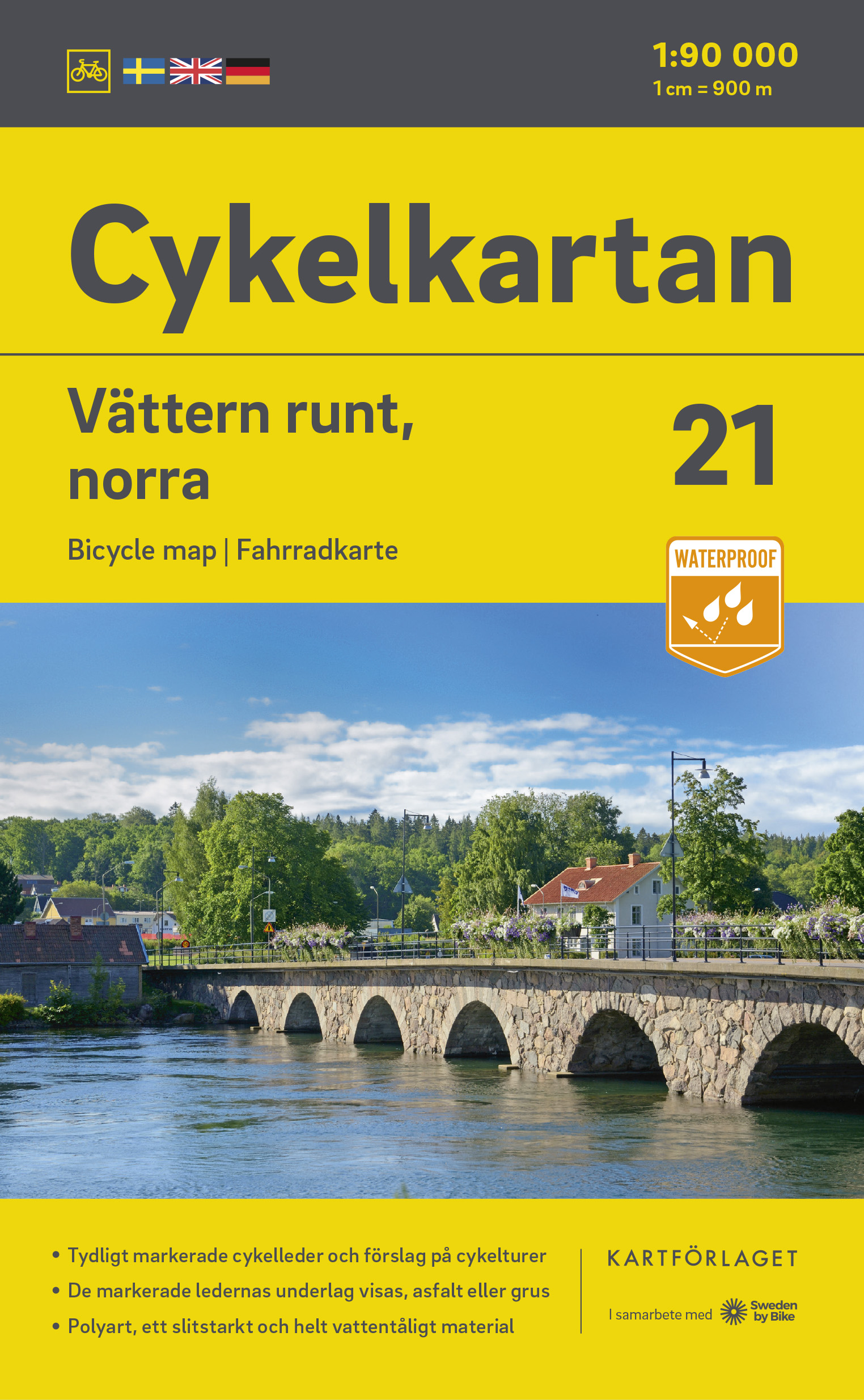 Online bestellen: Fietskaart 21 Cykelkartan Vättern runt, norra | Norstedts