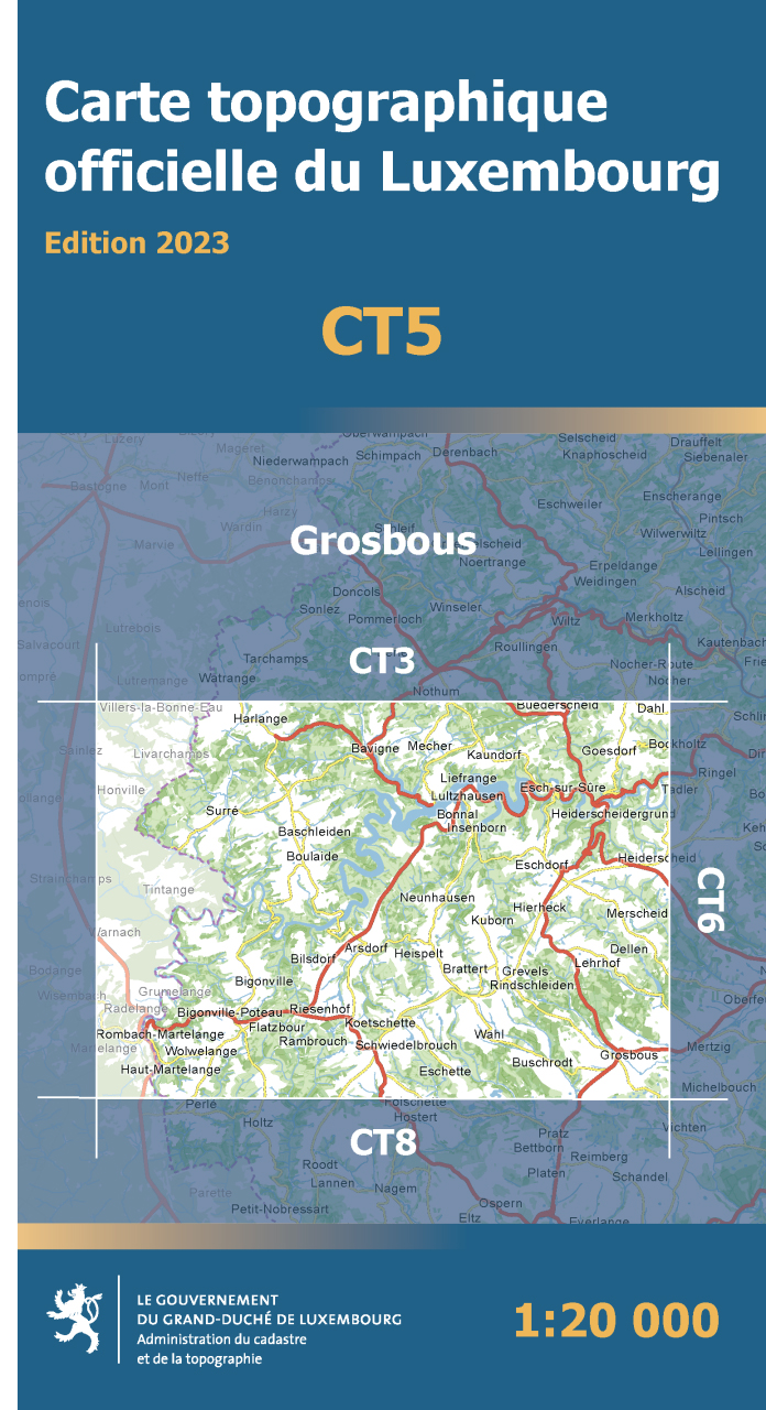 Online bestellen: Wandelkaart CT05 CT LUX Grosbous | Topografische dienst Luxemburg