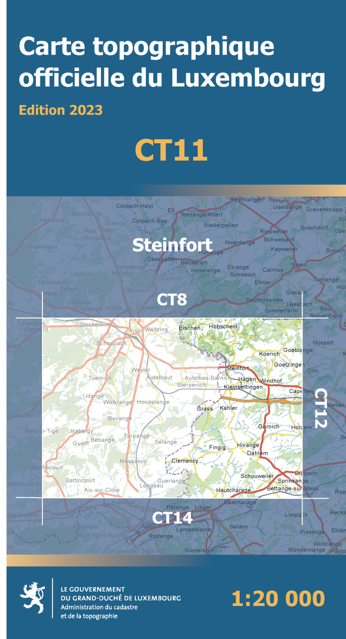 Online bestellen: Wandelkaart CT11 CT LUX Steinfort | Topografische dienst Luxemburg