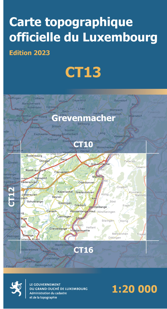 Online bestellen: Wandelkaart CT13 CT LUX Grevenmacher | Topografische dienst Luxemburg