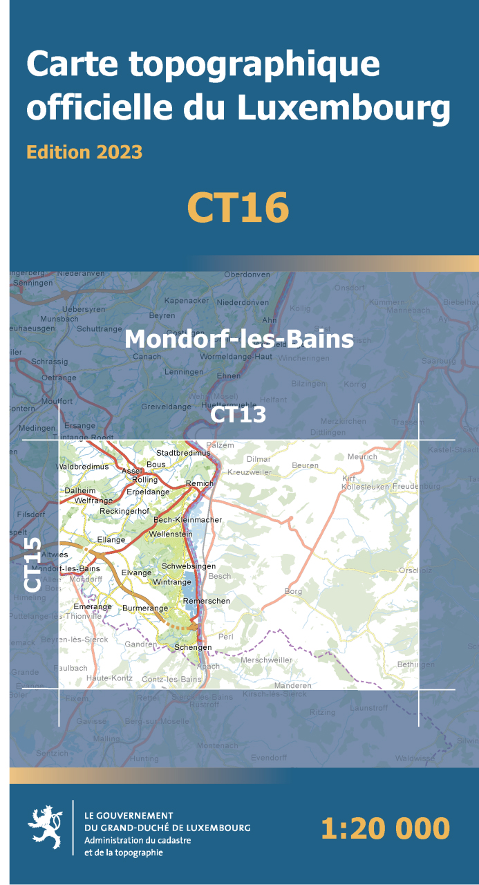 Online bestellen: Wandelkaart CT16 CT LUX Mondorf-Les-Bains | Topografische dienst Luxemburg