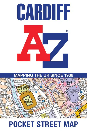 Online bestellen: Stadsplattegrond Pocket Street Map Cardiff | A-Z Map Company