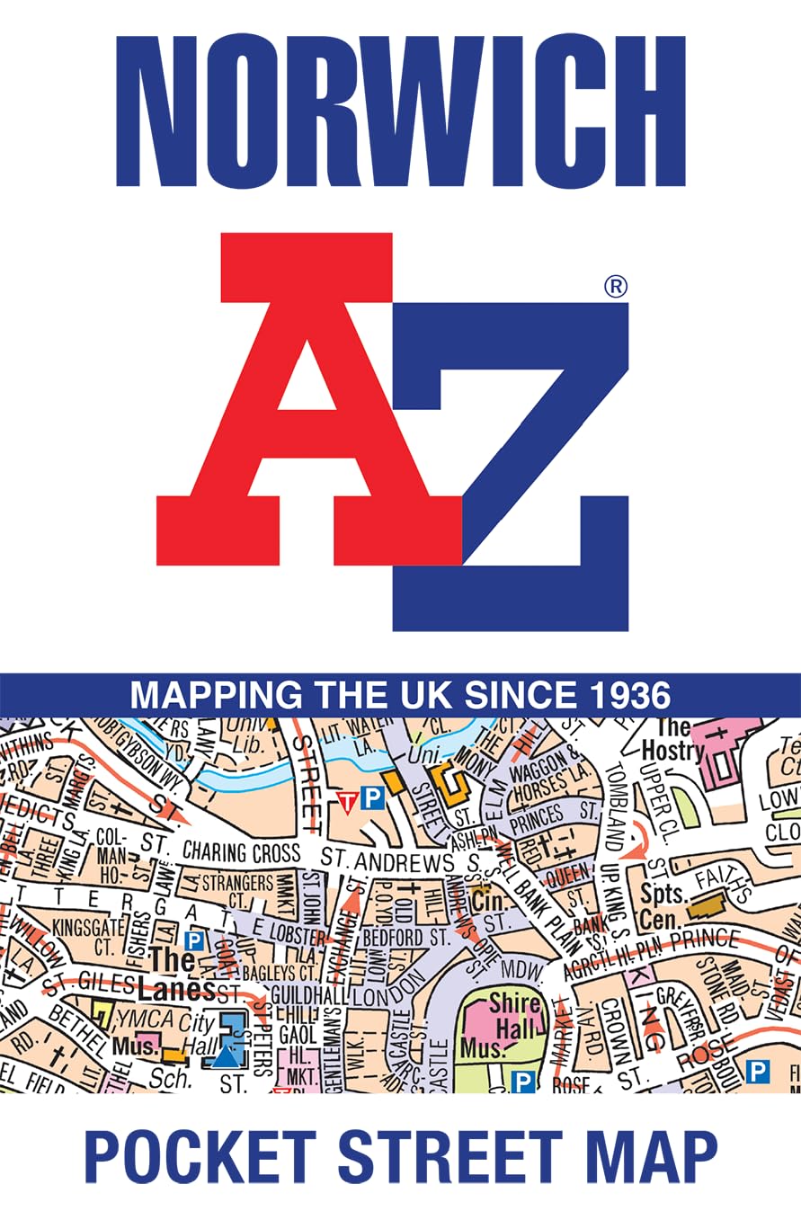 Online bestellen: Stadsplattegrond Pocket Street Map Norwich | A-Z Map Company