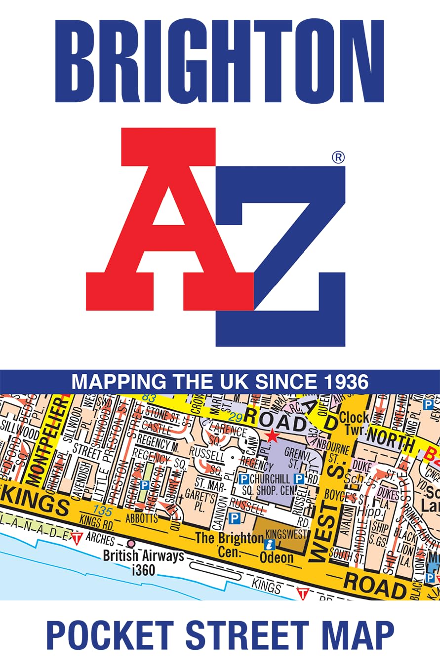 Online bestellen: Stadsplattegrond Pocket Street Map Brighton | A-Z Map Company