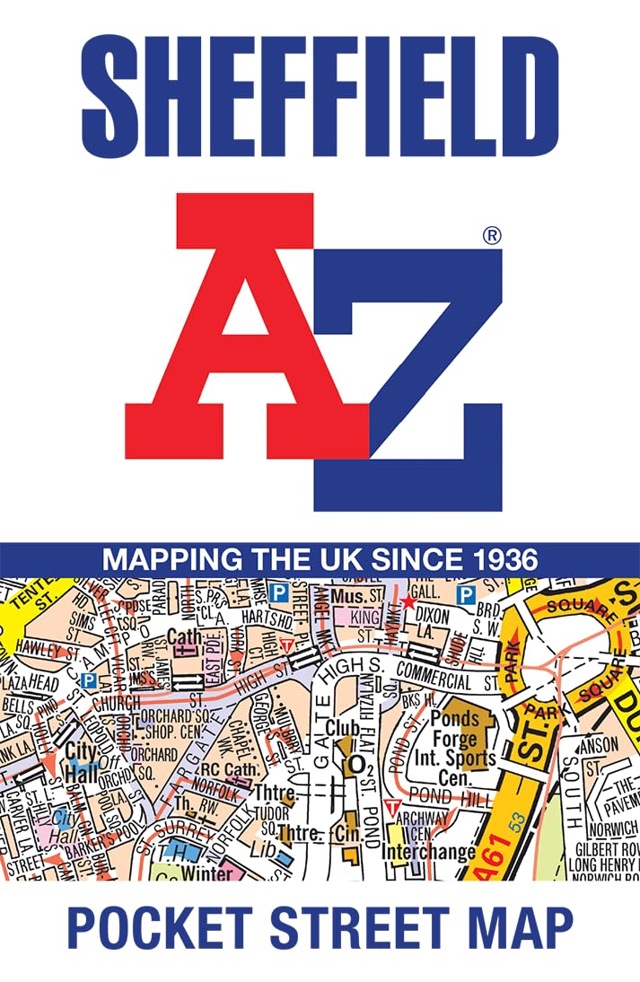 Online bestellen: Stadsplattegrond Pocket Street Map Sheffield | A-Z Map Company