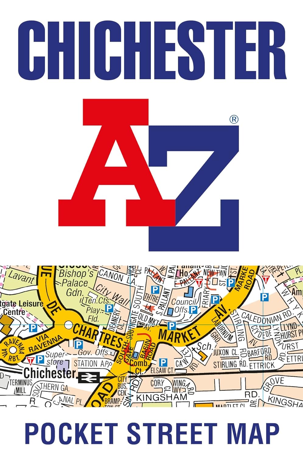 Online bestellen: Stadsplattegrond Pocket Street Map Chichester | A-Z Map Company
