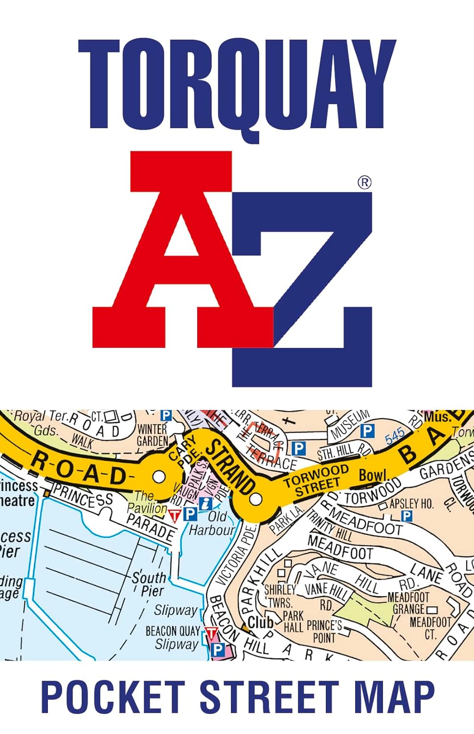 Online bestellen: Stadsplattegrond Pocket Street Map Torquay | A-Z Map Company