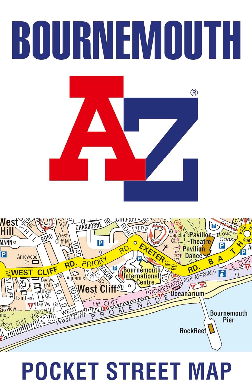 Online bestellen: Stadsplattegrond Pocket Street Map Bournemouth | A-Z Map Company