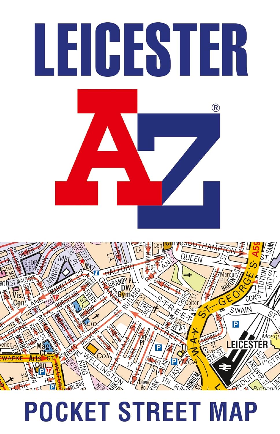 Online bestellen: Stadsplattegrond Pocket Street Map Leicester | A-Z Map Company