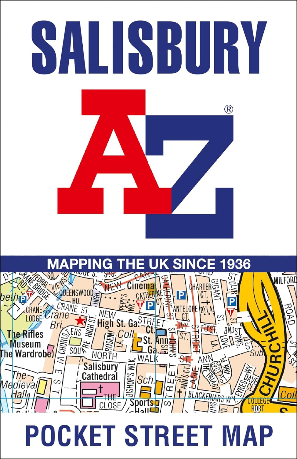 Online bestellen: Stadsplattegrond Pocket Street Map Salisbury | A-Z Map Company