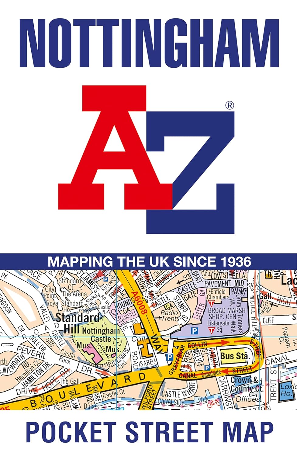 Stadsplattegrond Pocket Street Map Nottingham | A-Z Map Company